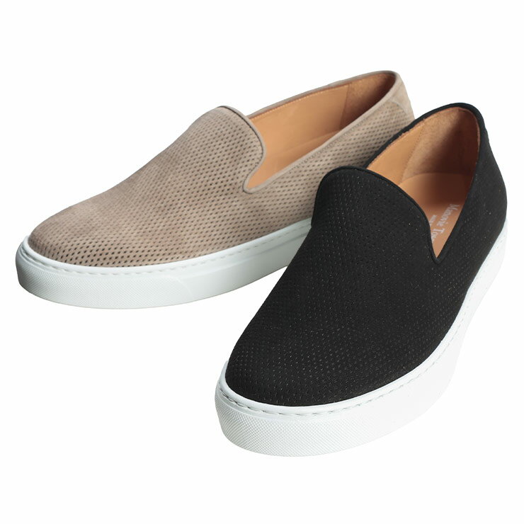 マノヴィエトスカーネ メンズ スリッポン MANOVIE TOSCANE レザー スエード メッシュ スリッポン CARLO PRINT MTCARLO5011C26S ブランド シューズ ブラック ブラウン