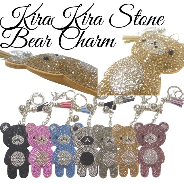 Kira Kira Stone Bear Bag Charmキラキラバッグチャームに新柄登場可愛い可愛いベアークマちゃんデザインアクセントになる事間違いなしキラキラベアーバッグチャーム　キーリング　キーホルダー