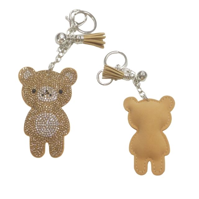 キラキラバッグチャームに新柄登場可愛い可愛いベアークマちゃんデザインアクセントになる事間違いなしキラキラベアーバッグチャームキーリングキーホルダー