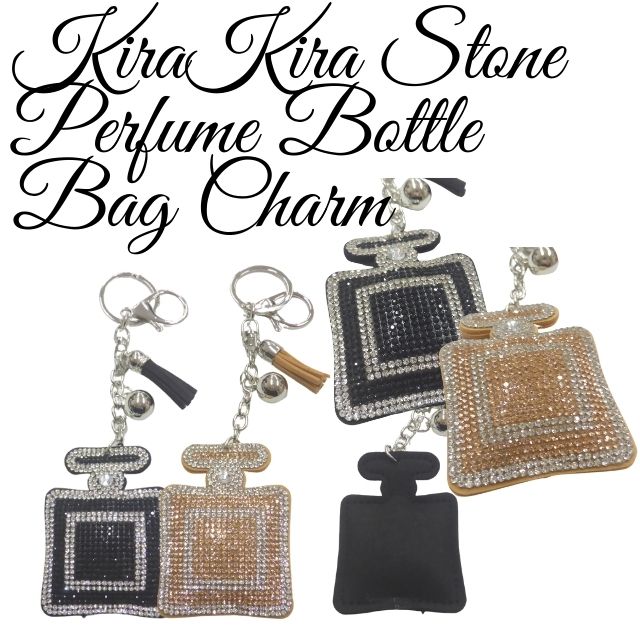 Kira Kira Stone Perfume Bottle Bag Charmキラキラストーン香水ボトルバッグチャームプチプラ 香水ボトル パフューム 香水プチプラ 華やか ストーンバッグチャーム キーホルダー キーリング