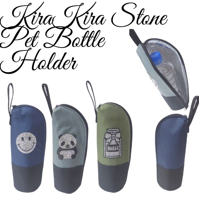 Kira Kira Stone Pet Bottle Holderキラキラ ストーン プチプラ 小物入れペットボトルケース ホルダー保冷 保温 保冷バッグ雑貨 小物 可愛い ゴージャススマイル パンダ 香水 smile Panda Perf…