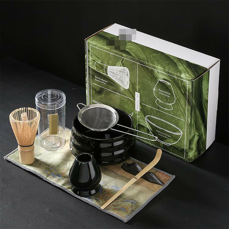 シーリングShop 楽天市場店のおうち時間充実！ 茶道具セット 茶道入門セット 7点セット 初心者 まったり 竹 陶器 和風家用茶器 茶道 入門セット 茶器 抹茶碗 竹製 ブラシ 茶筅 プレゼント 母の日 カジュアル｜アングル2