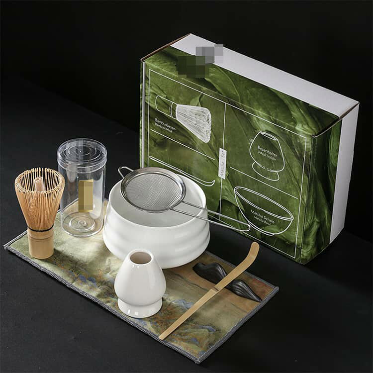 シーリングShop 楽天市場店のおうち時間充実！ 茶道具セット 茶道入門セット 7点セット 初心者 まったり 竹 陶器 和風家用茶器 茶道 入門セット 茶器 抹茶碗 竹製 ブラシ 茶筅 プレゼント 母の日 カジュアル｜アングル3