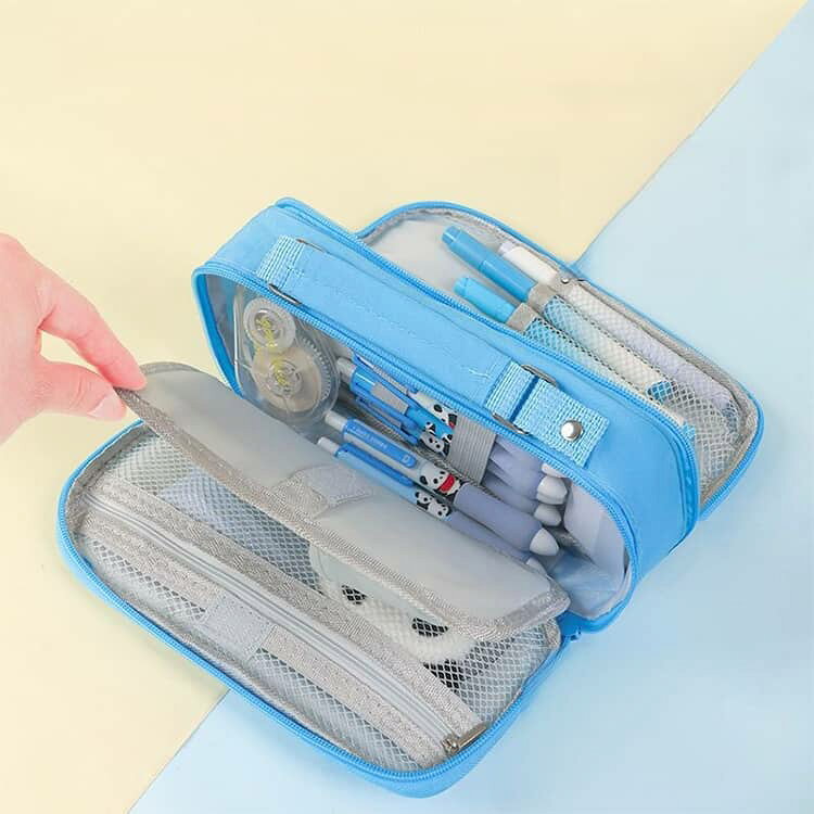 大容量 帆布 大学生 ツールペンケース 取りっ手付き 多機能 軽量 シンプル 小物収納 ポーチ 筆箱 ペン袋 ぺんけーす 筆入れ 小学生 ペンケース 高校生 筆箱 男の子 女の子 子供 社会人用 かわいい おしゃれ 2
