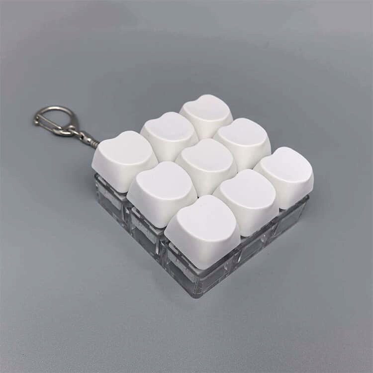 ミニキーボード LED キーボードキーホルダー 暇つぶし ライト付き 光る グッズ 指遊び 9キー ストレス解消 バッグチャーム 減圧 ボタン 握る スクイーズ キーボード キーホルダー ハート かわいい 大人 子供 プッシュトイ 光る おもちゃ ストレス発散 m-si-ring-10010218 シーリングShop 楽天市場店 サンプル画像2