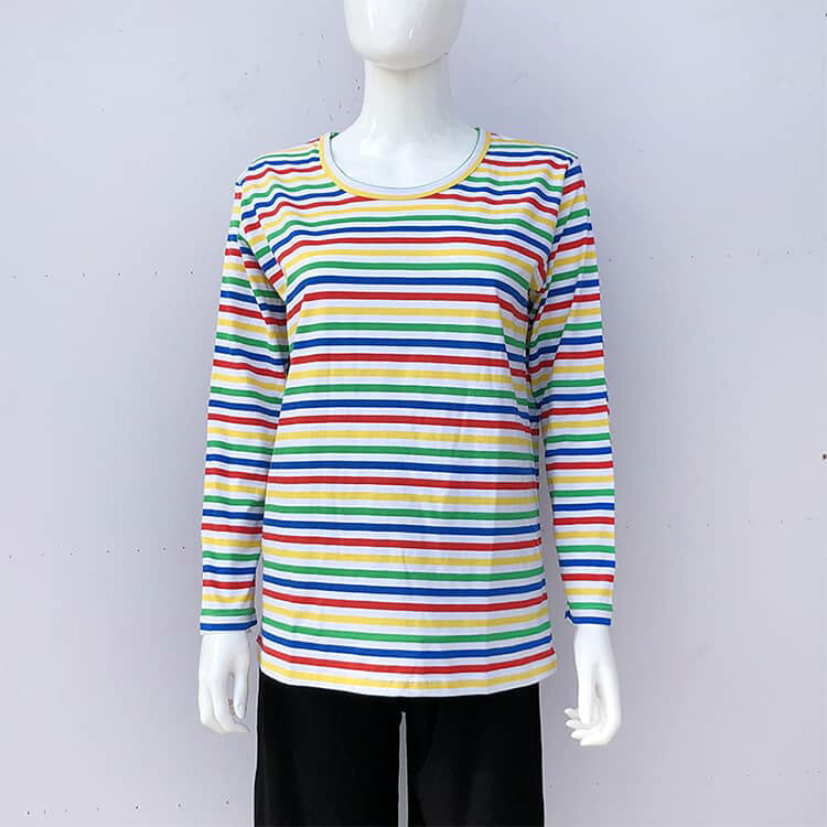 長袖Tシャツ レディース 秋冬 春 トップス 肌着 小さめ衿 インナーシャツ シニアファッション シニア ボーダー柄 婦人服 敬老の日 丸首 ミセス 70代 普段着 通院 60代 シニアファッション 80代 90代 大きいサイズ プレゼント ギフト 孫から インナーウェア m-si-ring-10011040 シーリングShop 楽天市場店 サンプル画像2