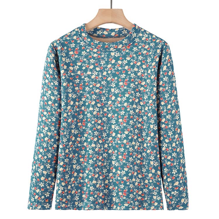 厚手 秋冬 裏起毛 フラワー トップス レディース インナーシャツ シニアファッション 花柄 プリント ミセス シニア 婦人服 80代 女性 丸首 クルーネック 長袖 カットソー 大きいサイズ 普段着 60代 70代 長袖Tシャツ 90代 敬老の日 プレゼント ギフト m-si-ring-10011033 シーリングShop 楽天市場店 サンプル画像2