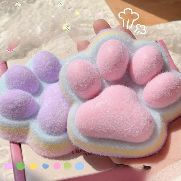 スクイーズ 肉球 2個セット もちもち おもちゃ 巨大な猫の肉球 スクイーズ玩具 ストレス解消 ソフト 低反発 スクイーズ水感 かわいい 握る 癒し おしゃれ 触り心地 握って遊ぶ m-si-ring-10006885 シーリングShop 楽天市場店 サンプル画像3