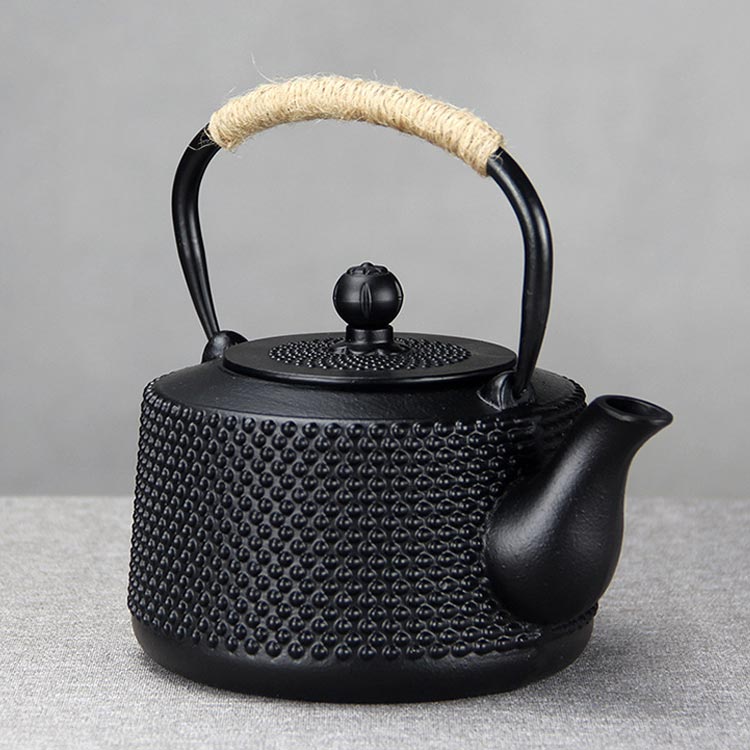 茶こし付き やかん 鉄瓶 ガス対応 ケトル 茶道具 直火 鉄瓶 急須 ドット ブラック 鉄分補給 湯沸かし 1600ml 1800ml 茶器 IH対応 煎茶道具 敬老の日 誕生日