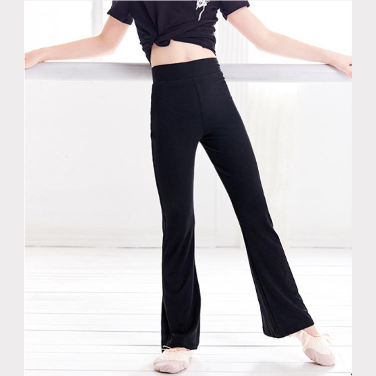 新体操 フレアパンツ 子供用 ダンスパンツ フレア ジャズパンツ ダンス衣装 美脚 ダンスウェア ジャズダンス ダンスパンツ パンツ フィットネス 脚長 バレエ キッズ 美脚パンツ レッスン 110 120 130 140 150 160 170cm ジュニア - 3