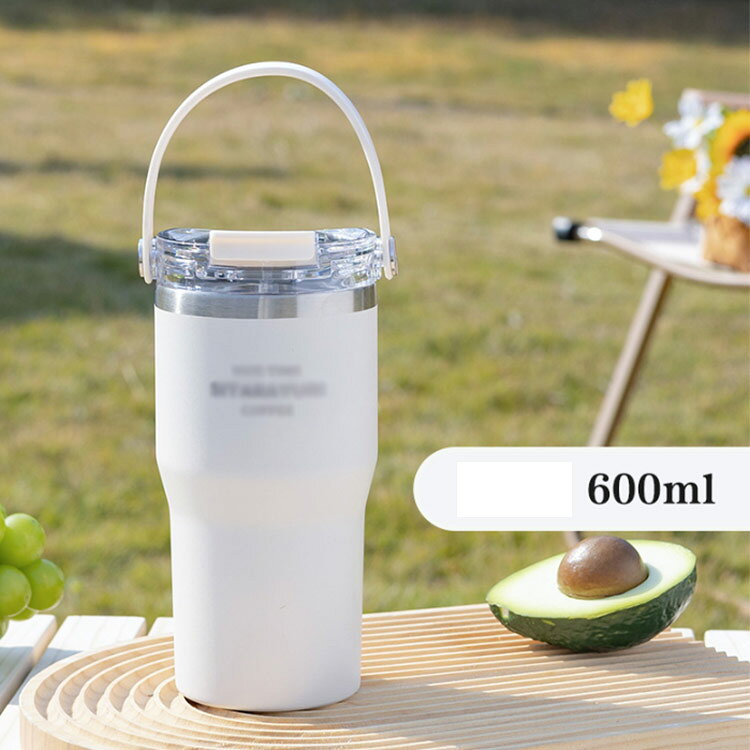 シーリングShop 楽天市場店の持ち運び タンブラー 魔法瓶 600ml 直飲み 大容量 水筒 ステンレスボトル 900ml 保冷 おしゃれ マグボトル マグ 蓋付き スポーツ 真空断熱 ハンドル付き こぼれない 保温 オフィス ジャグ アウトドア 直飲み タンブラー 通勤 通学 プレゼント｜アングル3