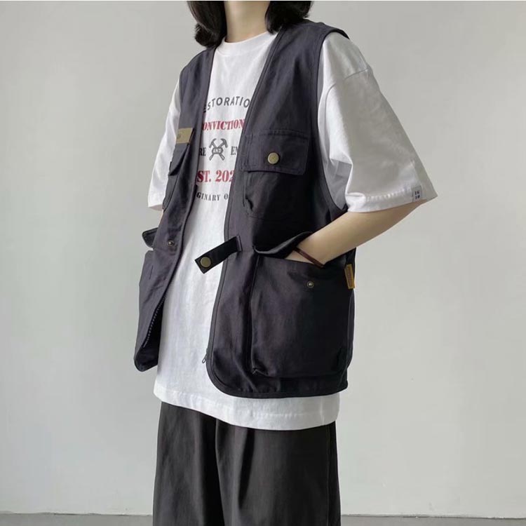 多機能ベスト ゆったり アウトドアベスト ポケット多数 ワークベスト レイヤード 春 重ね着 Vネック レディース メンズ フィッシングベスト キャンプ 渓流 ベスト 登山 旅行 アウトドアベスト 夏 修学 大きいサイズ 無地 おしゃれ カジュアル トップス m-si-ring-10000297 シーリングShop 楽天市場店 サンプル画像3