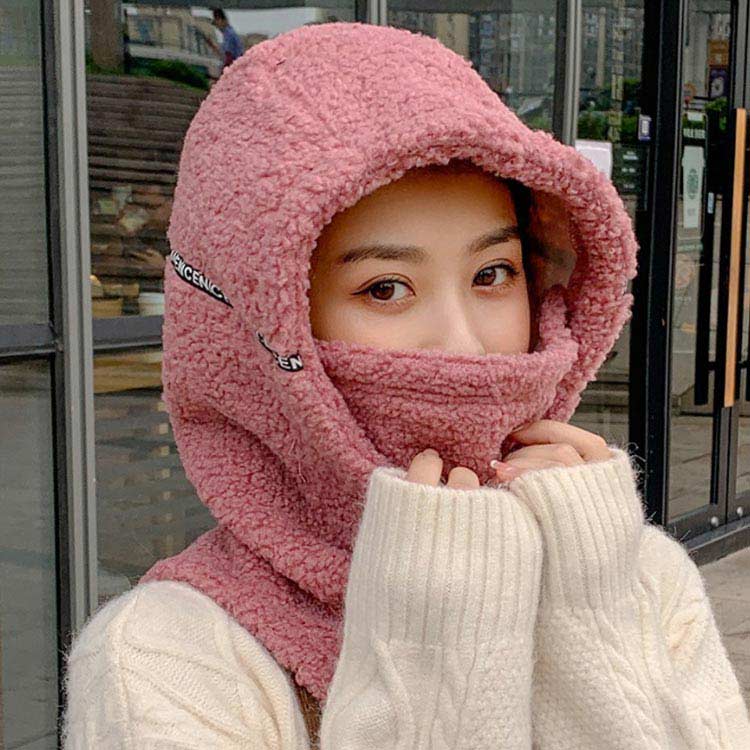 シーリングShop 楽天市場店の目出し帽 レディース 帽子 防寒 冬 防寒対策 スノーボード スキー 帽子 フードウォーマー もこもこ 帽子 ネックウォーマー 防寒防風 保温 フェイスマスク付き バラクラバ アウトドア 暖かい 秋 冬 登山 自転車 通勤 通学｜アングル2