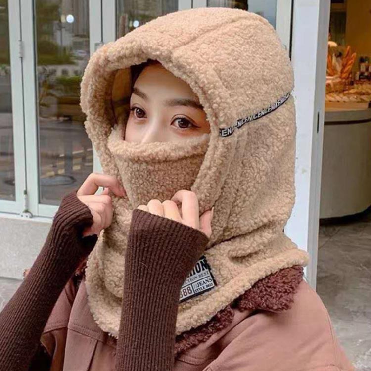 シーリングShop 楽天市場店の目出し帽 レディース 帽子 防寒 冬 防寒対策 スノーボード スキー 帽子 フードウォーマー もこもこ 帽子 ネックウォーマー 防寒防風 保温 フェイスマスク付き バラクラバ アウトドア 暖かい 秋 冬 登山 自転車 通勤 通学｜アングル3