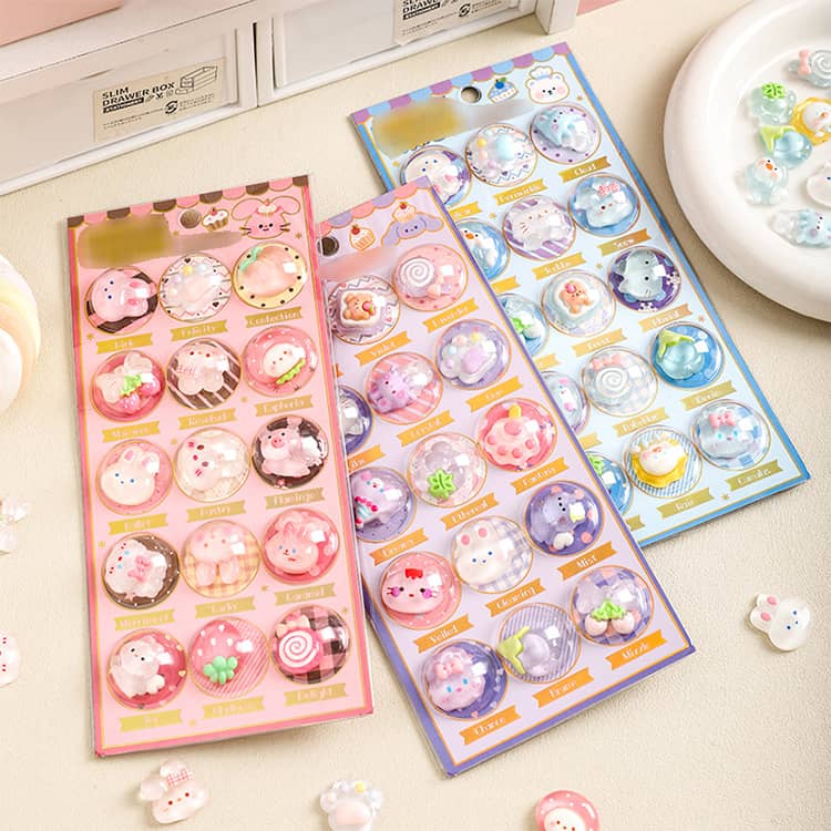 ドロップシール ぷくぷく セット シール かわいい ふりふりシール 3Dシール 3枚セット 立体シール 3枚セット ぷっくりシール ご褒美シール 平成レトロ 3D立体シール つやつや キラキラ ボンボン 手帳 DIY デコ用