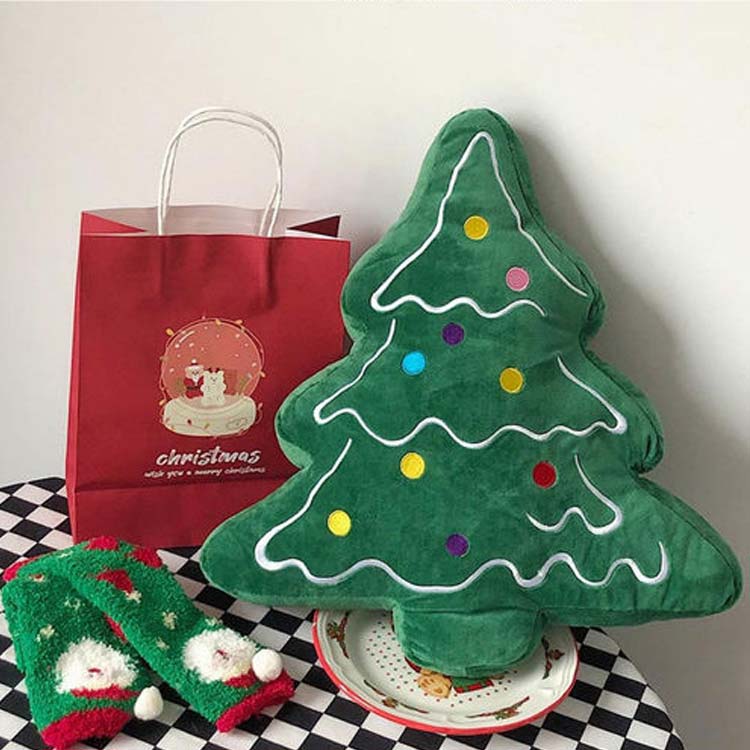 クリスマスツリー 座布団 可愛い クリスマス装飾 クッション グリーン クリスマスツリー 背当て ふわふわ ソファー まくら 枕 心地よい肌触り フロア クッション ざぶとん [2]