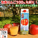 りんごジュース 青研の葉とらずりんごジュース はとらずりんごじゅーす ハトラズリンゴジュース 1000ml 6本入 2ケース 青森県産 青研 ストレート100 果汁 無添加 リンゴジュース 送料無料