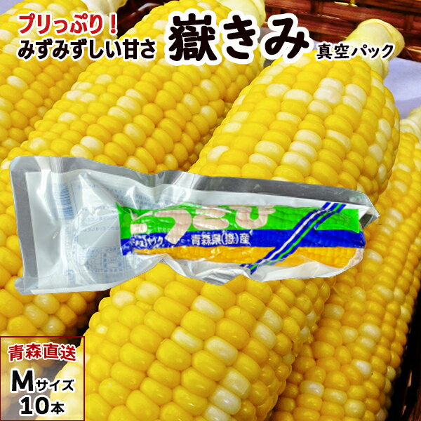 嶽きみ（真空パック） Mサイズ 10本 青森県産 だけきみ ダケキミ とうもろこし トウモロコシ もろこし きび 日本果実加工 送料無料のサムネイル