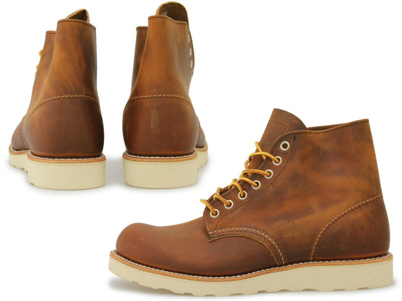 REDWINGレッドウィング6quot;ClassicRound6インチクラシックラウンドワークブーツメンズブーツmen'sショートブーツショート丈6inchラウンドトゥ本革ラフ&タフレースアップDワイズブラウンカッパー9111
