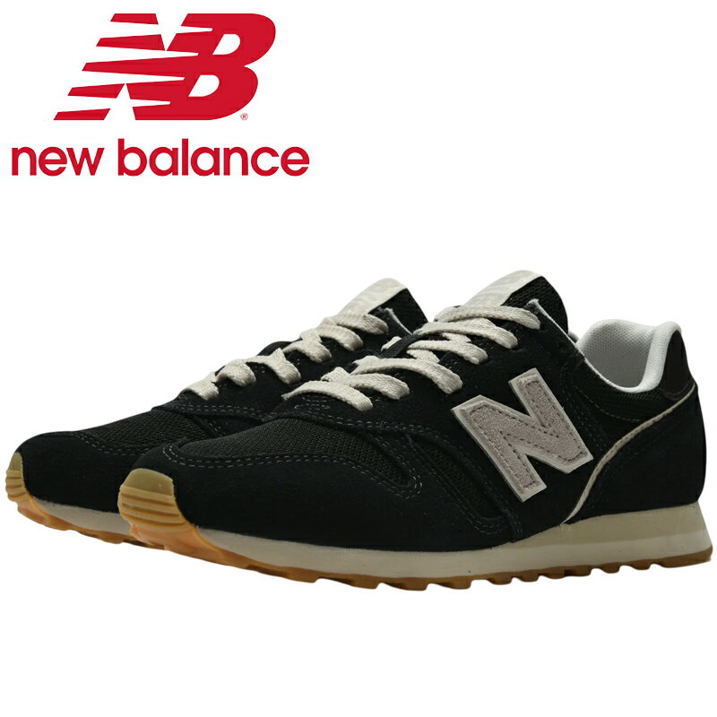 【4月は全品P10倍!要エントリー】NEW BALANCE ニューバランス WL373 レディース ローカットスニーカー ブラック(TN2) カジュアルシューズ ジュニア 紐靴 普段履き ランニングスタイル 軽量 スエード メッシュ クッション性 新色 2024年春夏モデル