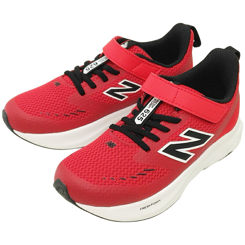 Rakuten - NEW BALANCE ニューバランス FRESH FOAM 625 v1 キッズ ジュニア ローカットスニーカー レッド(RD) 子供靴 運動靴 マジックテープ 男の子 女の子 通学 ランニングシューズ 普段履き 耐久 サポート クッション PT625