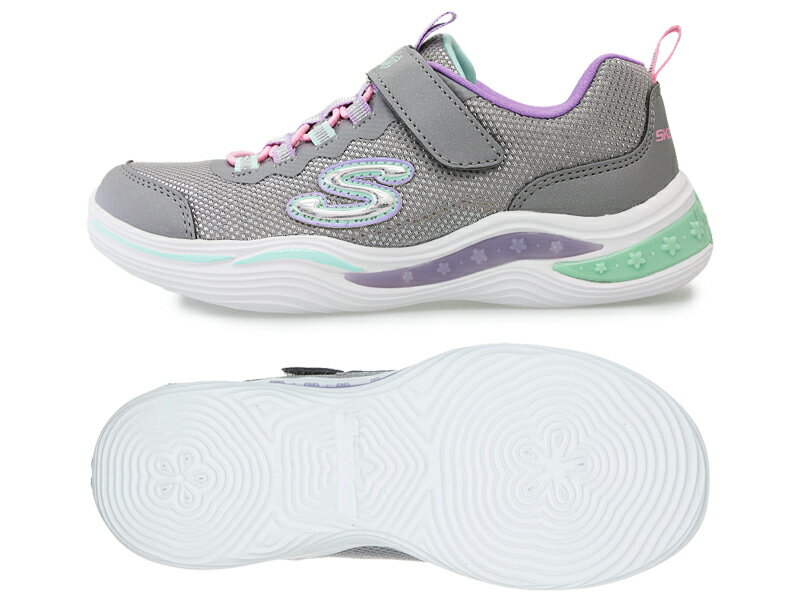 スケッチャーズ【SKECHERS】 S LIGHTS POWER PETALS エスライツ パワーペタルズ 20202L グレー(GYMT) ネイビー(NVMT) ピンク(NPMT)光る靴/キッズシューズ/ジュニア/スニーカー/カラフル/発光シューズ/子供靴/キラキラ/派手/女の子【あす楽】【20％OFF】