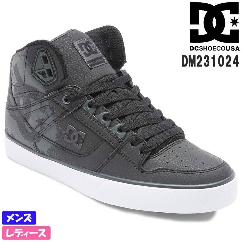 【5月は全品P10倍!要エントリー】DC SHOES ディーシー PURE HIGH-TOP WC SE SN レディース メンズ ユニセックス ハイカットスニーカー 紐靴 ストリート カジュアル スケボーシューズ ペンキプリント柄 新色 ピュア ハイトップ ブラック(XKWS) DM231024