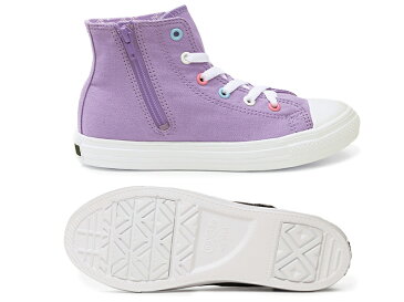 コンバース【CONVERSE】CHILD ALL STAR LIGHT POPPARTS Z HI チャイルド オールスター ライト ポップパーツ Z HI ライラック ブラックキッズスニーカー/first converse/ハイカット/マジックベルト/軽量/軽い/防滑性/子供靴/女の子/2021年春夏モデル【あす楽】