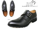 【4月は全品P10倍 要エントリー】ALFRED JONES アルフレッド ジョーンズ ビジネスシューズ メンズ 男性 紳士靴 本革 レザー シングルモンクストラップ プレーントゥ カジュアルシューズ ビジカジ バックル フォーマル 結婚式 ドレスコード 日本製 ブラック AJ-2219