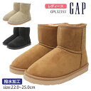 【6/20まで全品P3倍】GAP ムートンブーツ レディース ジュニア 撥水加工 軽量 ショートブーツ ブラウン ベージュ ブラック ギャップ GPL32353