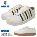 【4月は全品P10倍!要エントリー】K-SWISS ケースイス CLASSIC88 VTG CRK 02248 メンズ ローカットスニーカー オフホワイトネイビーイエロー レザー 定番モデル クッション性 グリップ力 ロングセラー カジュアルシューズ