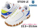 【5月は全品P10倍!要エントリー】K-SWISS ケースイス ST529 LE 96182 レディース ミッドカットスニーカー ホワイトブルー カジュアルシューズ ダッドシューズ 紐靴 ウッディーズ 2002年 復刻 厚底 レースアップ ミドル丈 ジュニア