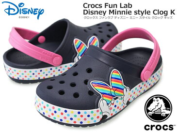 Crocs Fun Lab Disney Minnie style Clog K【クロックス ファンラブ ディズニー ミニー スタイル クロッグ キッズ】 206156 キッズサンダルクロッグサンダル/チャイルド/ネイビー/ミニーマウス/快適/軽量/可愛い/キャラクター【送料無料※沖縄県除く】【あす楽】