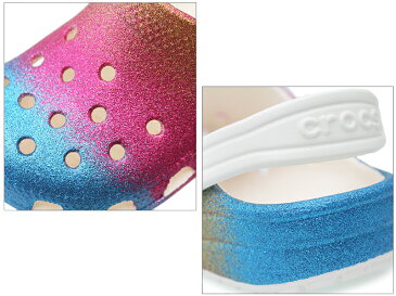 Crocs Classic Ombre Glitter Clog K【クロックス クラシック オンブル グリッター クロッグ キッズ】 206456 キッズサンダルクロッグサンダル/チャイルド/オイスター/マルチ/キラキラ/ラメ/快適/軽量/可愛い/キャラクター【あす楽】