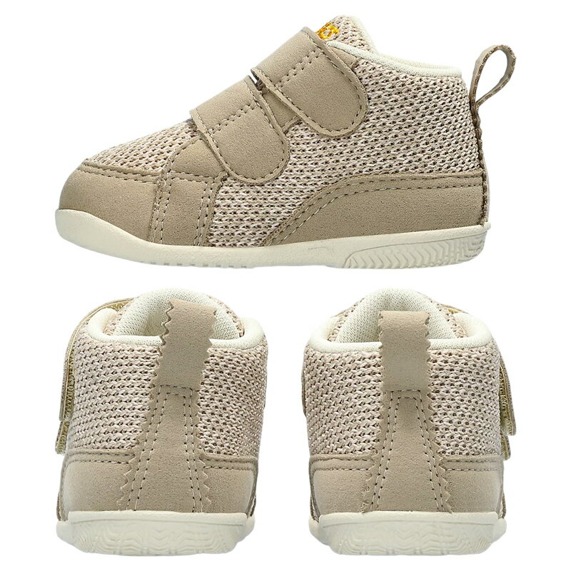 アシックス asics 1144A189 コンフィ ファースト MC ベビー スニーカー ファーストシューズ 赤ちゃん 子供靴 2本ベルト 女の子 男の子 足にやさしい 足育 消臭 抗菌 初めての靴 スクスク SUKUSUKU ベージュ ダークブルー CONFI 3