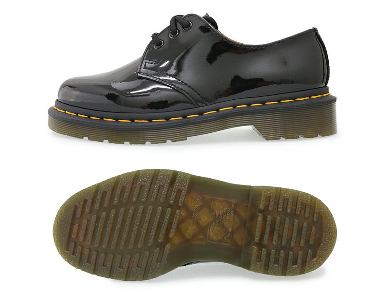 Dr.Martensドクターマーチン14613EYESHOE1461パテント3アイシューズレディースレザーシューズ本革革靴レースアップ3ホールAirwairPATENT光沢黒ギブソンエナメル加工BLACKブラック10084001