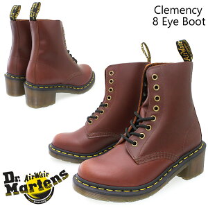 【Dr.Martens】ドクターマーチン Clemency 8EYE BOOT クレメンシー 8アイブーツ 26977203 BROWN ブラウン レディース/ショートブーツ/レースアップ/Airwair/レザー/本革/アブルッツォレザー/アンティーク調/チャンキーヒール/2021年秋冬【送料無料】【あす楽】【10%OFF】