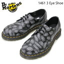 Dr.Martens ドクターマーチン 1461 3EYE SHOE 3アイシューズ レディース メンズ ユニセックス レザーシューズ 本革 革靴 3ホール Airwair DISTORTED LEOPARD SMOOTH レオパード柄 厚底 イエローステッチ BLACK ブラック 27686001