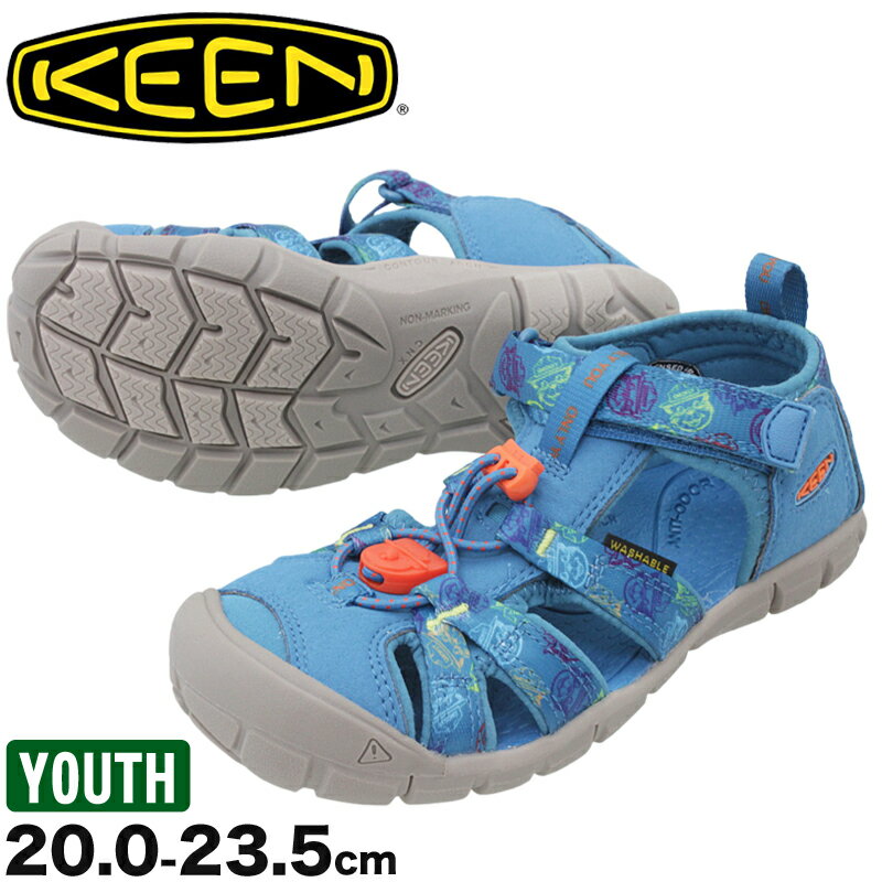 【5月は全品P10倍 要エントリー】KEEN キーン SEACAMP 2 CNX シーキャンプ 1027422 キッズ ジュニア スポーツサンダル 子供靴 水陸両用サンダル カジュアルシューズ スモーキーベア コラボモデル バンジーシューレース ノンマーキングラバー 速乾性 2023年春夏モデル