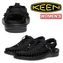 KEEN キーン UNEEK ユニーク 1014099 レディース リラックスシューズ Black/Black サンダル スライドスニーカー ラウンドコード カ...