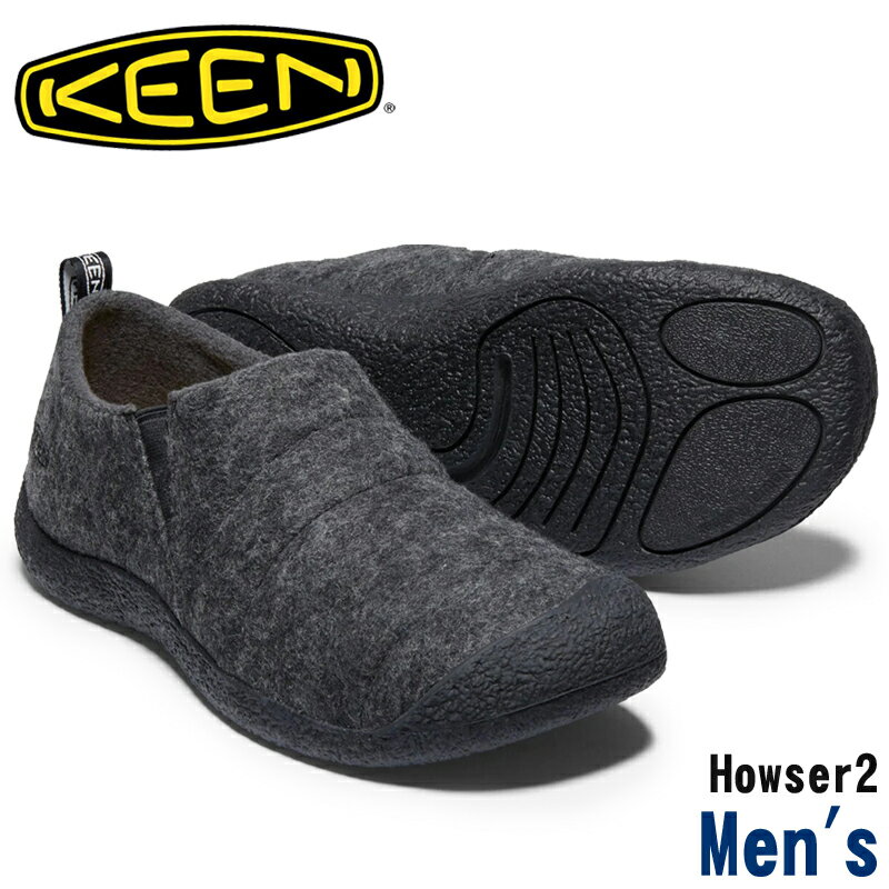 【5月は全品P10倍 要エントリー】KEEN キーン Howser2 ハウザー2 1025625 メンズ リラックスシューズ Charcoal Grey Felt スリッポン スニーカー キルティング サイドゴア キャンプシューズ アウトドア タウンユース 定番 チャコールグレーフェルト