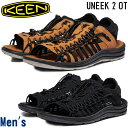 楽天シューズショップ　M-Star【5月は全品P10倍!要エントリー】KEEN キーン UNEEK 2 OT ユニーク ツー オーティー 1027287 1027290 メンズ リラックスシューズ Black/Curry Black サンダル スライドスニーカー ラウンドコード カジュアルシューズ 軽量 フットベッド 快適 通気性 次世代スニーカー