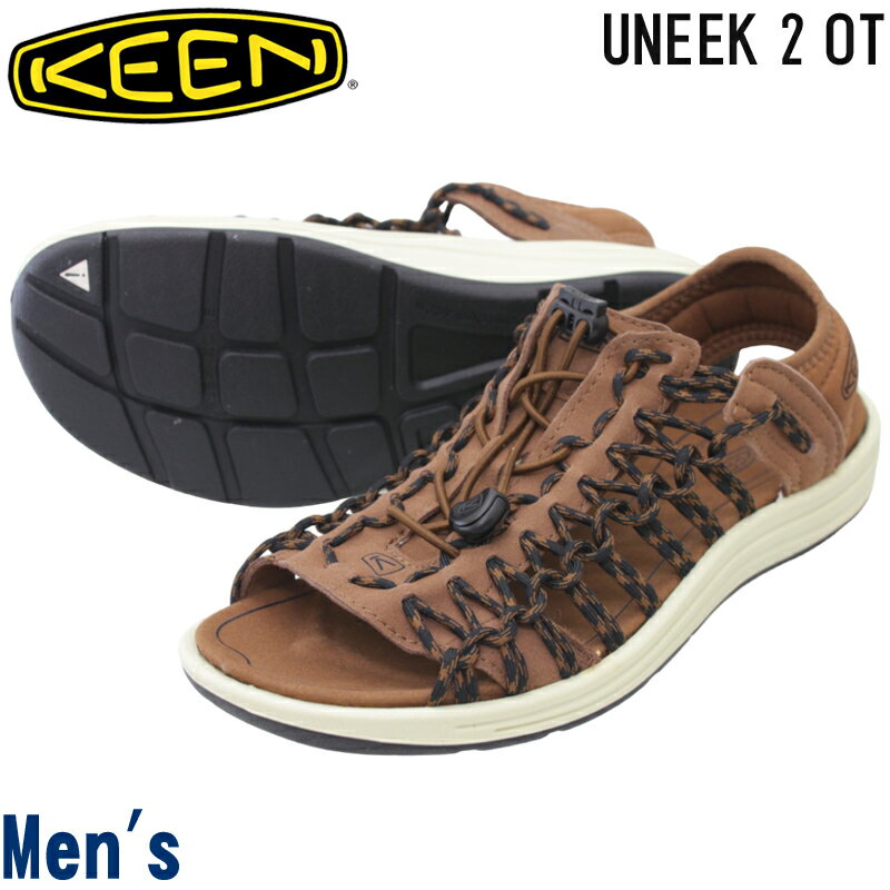 KEEN キーン UNEEK 2 OT ユニーク ツー オーティー 1027289 メンズ リラックスシューズ Bison/Black サンダル スライドスニーカー ラウンドコード カジュアルシューズ 軽量 フットベッド 快適 通気性 次世代スニーカー