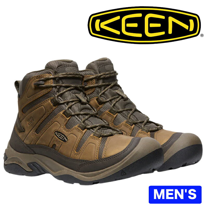 【3月中エントリーでP10倍】KEEN キーン CIRCADIA MID WP サーカディア ミッド ウォータープルーフ 1026769 メンズ ハイキングシューズ Bison/Brindle 防水 ミッドカット ショートブーツ ブーツスニーカー 晴雨兼用 多目的 レインシューズ 快適な履き心地