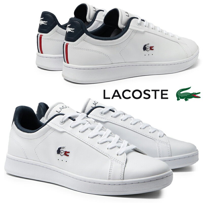 ラコステ レザースニーカー メンズ 【5月は全品P10倍!要エントリー】LACOSTE ラコステ CARNABY PRO TRI 123 1 SMA メンズ ローカットスニーカー 45SMA0114 ホワイト/ネイビー/レッド(407) スポーツカジュアル レザー WHITE トリコカラー 紐靴 レースアップ 普段履き カーナビー スポーティ