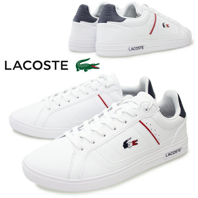 ラコステ スニーカー メンズ 【5月は全品P10倍!要エントリー】LACOSTE ラコステ EUROPA PRO TRI 123 1 SMA メンズ ローカットスニーカー 45SMA0117 ホワイト/ネイビー/レッド(407) スポーツカジュアル WHITE トリコカラー 紐靴 レースアップ 普段履き エウロパ スポーティ