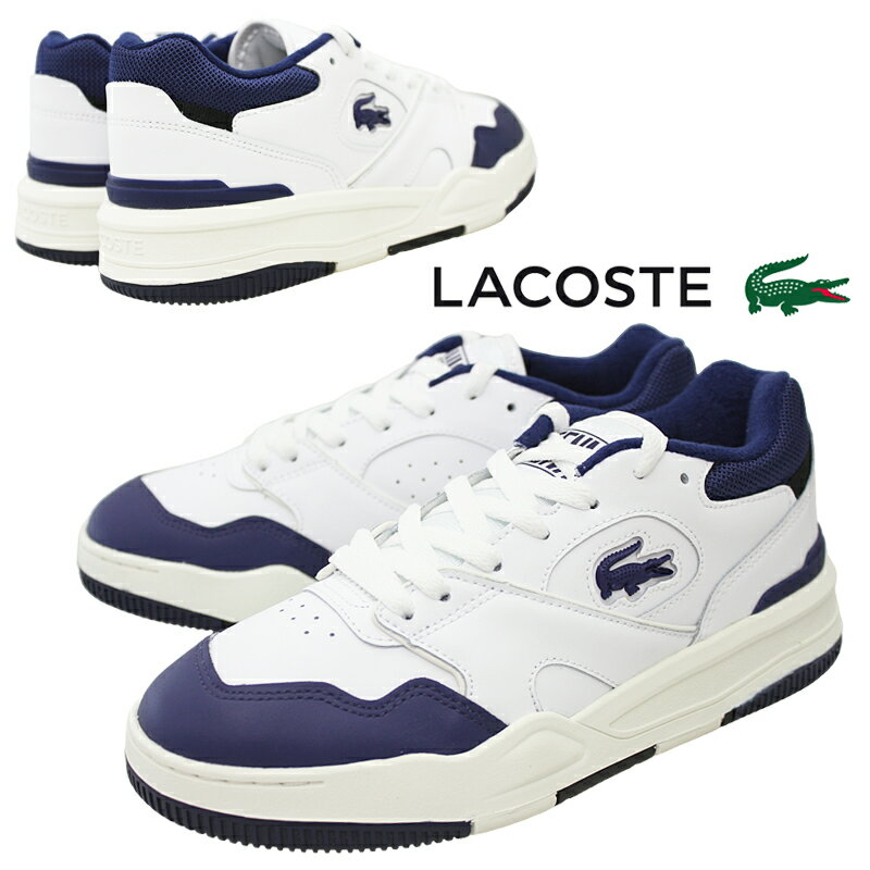 LACOSTE ラコステ LINESHOT 223 2 SMA メンズ ローカットスニーカー 46SMA0075 ホワイト/ネイビー(042) スポーツカジュアル BLACK 紐靴 レースアップ 普段履き スポーティ ライントラック