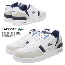 【4月は全品P10倍!要エントリー】LACOSTE ラコステ T-CLIP 124 5 SMA メンズ ローカットスニーカー 47SMA0071 ホワイト/ブルー(080) スポーツカジュアル レザー 紐靴 レースアップ 普段履き シンプル