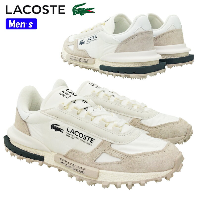 LACOSTE ラコステ ELITE ACTIVE 223 1 SMA メンズ ローカットスニーカー 46SMA0008 ホワイト/ダークグリーン(1R5) スポーツカジュアル スウェード レザー WHITE 紐靴 レースアップ 普段履き デザインコンシャス スポーティ