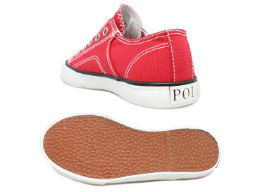 ポロラルフローレン【Polo Ralph Lauren】ローウェン ROWENN キッズスニーカー F100783(RED) RF100650(WHITE)キッズシューズ/キャンバススニーカー/スリッポン/レッド/ホワイト/カジュアル/おしゃれ/子供靴/男の子/女の子/定番モデル/セール